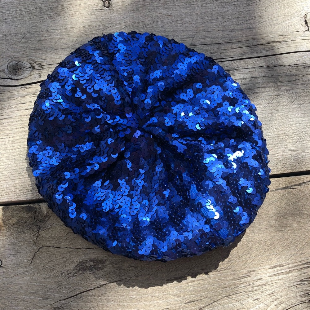 Blue Sequin Beret